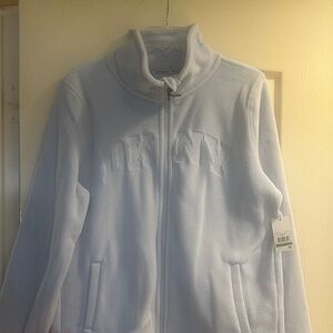 NWT DKNY baby blue Fleece Jacket with embroidered label size L